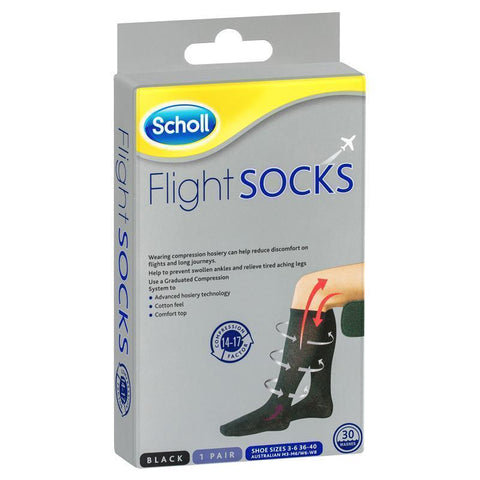Scholl Flight Socks Unisex Black W6-8 M3-6
