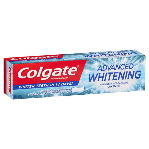 Colgate Advanced Whitening Fluoride Toothpaste with micro-cleansing crystals 110g