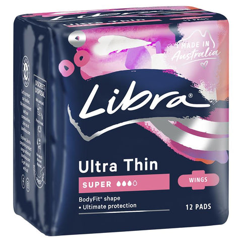 Libra Pads Ultra Thins with Wings Super 12