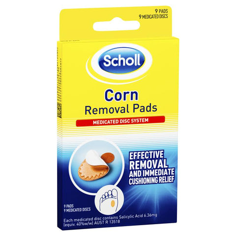 Scholl Corn Removal Medicated Disc Pads System 9PK