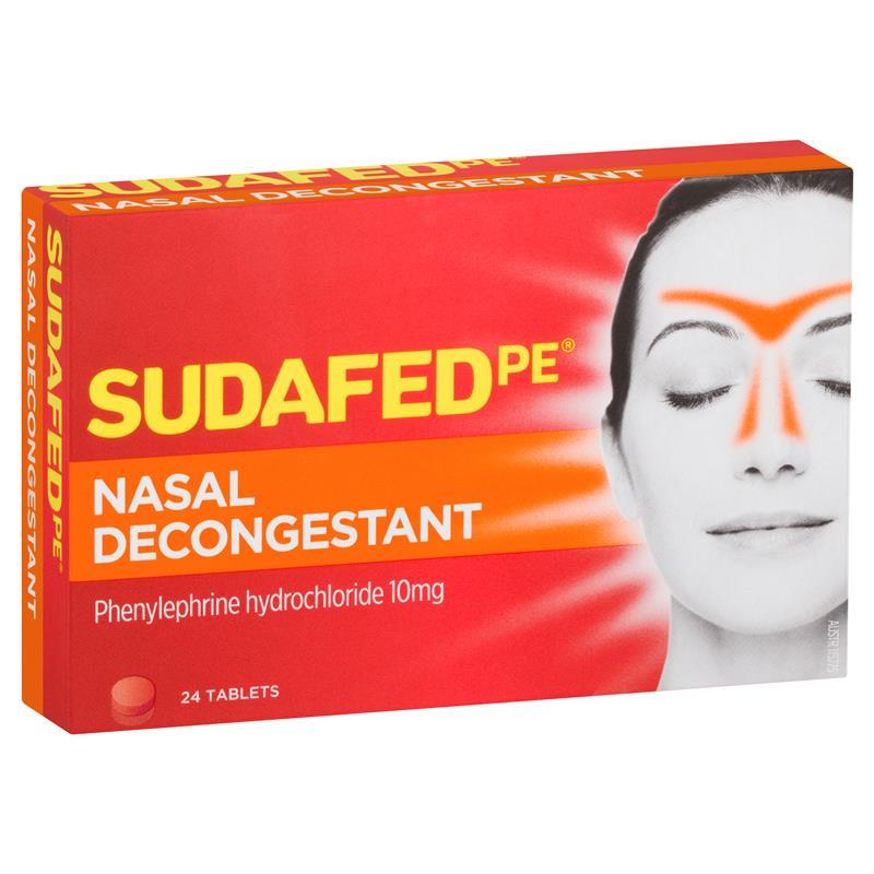Sudafed PE Nasal Decongestant 24 Tabs