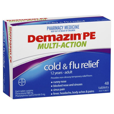 Demazin PE Multi Action Cold & Flu Relief 48 Tablets