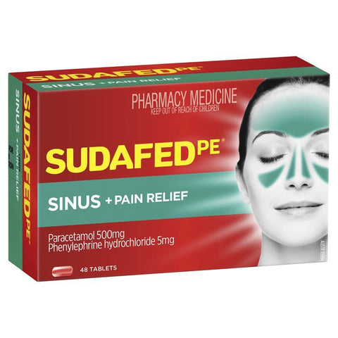 Sudafed PE Sinus and Pain Relief 48 Tabs