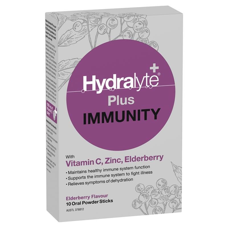 HYDRALYTE PLUS IMMUNITY ELDERBERRY 10 Sachets