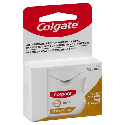 Colgate Total Tartar Control Durable Oral Care Dental Floss 25m