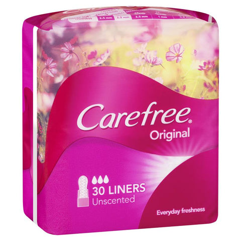 Carefree Original Unscented Panty Liners 30 Pack