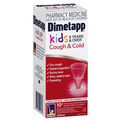 Dimetapp Kids Cold And Cough Elixir 200ml