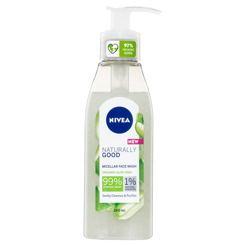 NIVEA Naturally Good Organic Aloe Vera Micellar Face Wash 140ml
