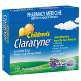 Claratyne Children's Hayfever & Allergy Relief Antihistamine Grape Flavoured Chewable 10 Tablets