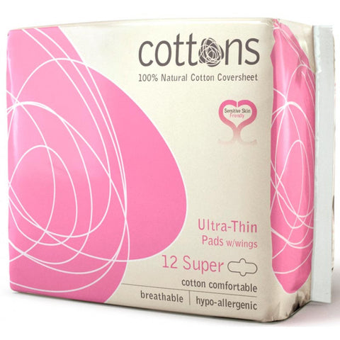 Cottons Ultra-Thin Pads Super  With Wings  12