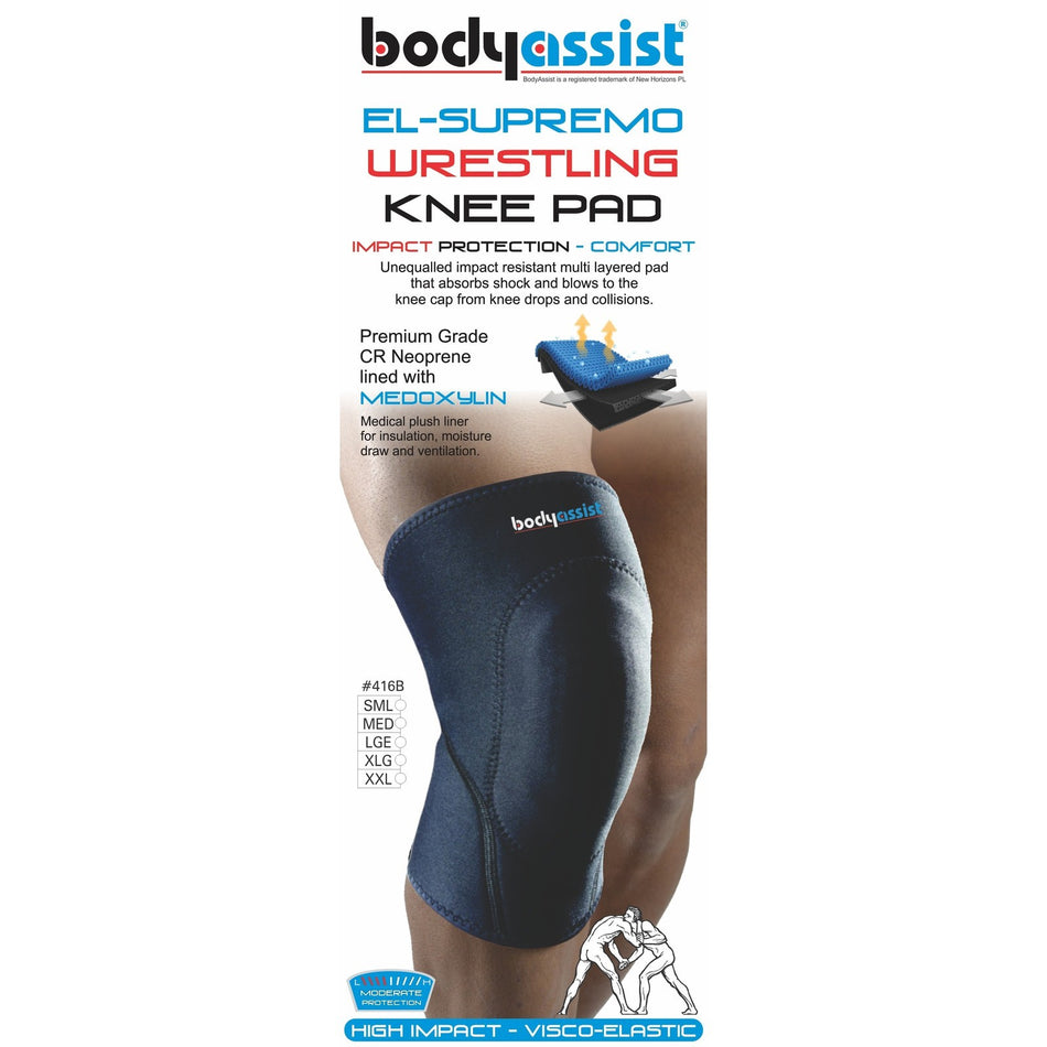 Body Assist El-supremo Wrestling Knee Pad Black