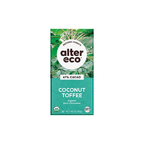 ALTER ECO Chocolate (Organic) Dark Coconut Toffee 80g 12PK