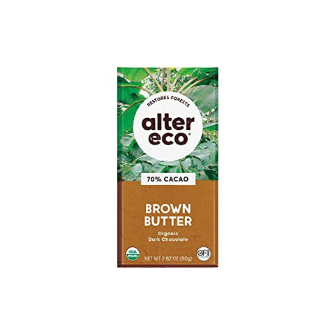 ALTER ECO Chocolate (Organic) Dark  Brown Butter 80g 12PK