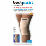 Body Assist Cross Cut Elastic Knee Brace With Rods