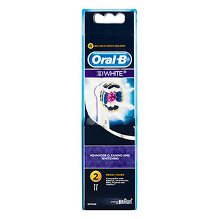 Oral B 3D White Replacement Electric Toothbrush Head 2 Pack