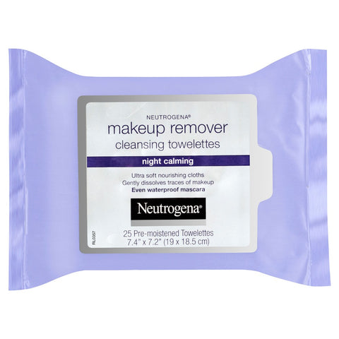 Neutrogena Makeup Remover Cleansing Towelettes Night Calming 25 Pre-Moistened Towelettes