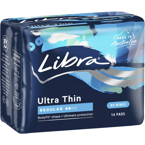 Libra Ultra Thins Pads No Wings Regular 14 Pack