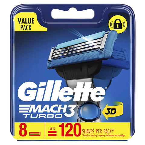 Gillette Mach 3 Turbo 3D Cartridges 8 Pack