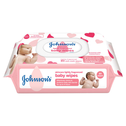 Johnson's Baby Skincare Wipes Lightly Fragranced  80