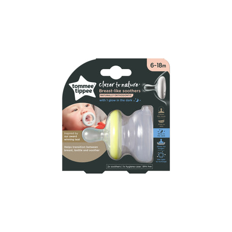 Tommee Tippee Breast-Like Soother With Hygiene Case 6-18 Months 1 Pack (Colours May Vary)