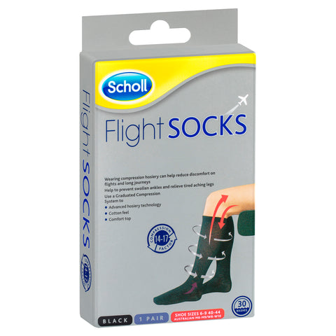 Scholl Flight Socks Unisex Black W8-11 M6-9
