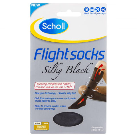 SCHOLL FLIGHT SOCKS SILKY BLACK W8-10
