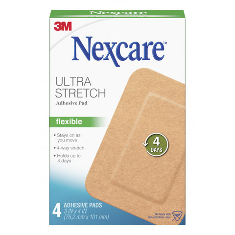 Nexcare Ultra Stretch Flexible Adhesive Pad 4Pk