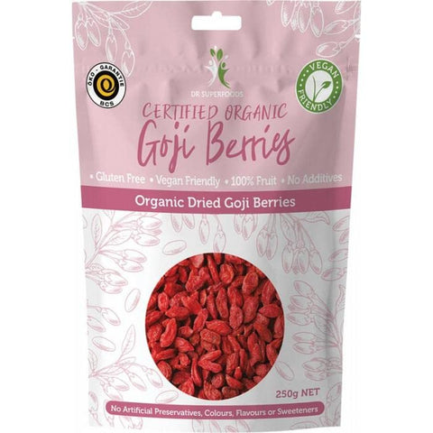 DR SUPERFOODS Dried Goji Berries Certified Organic 250g