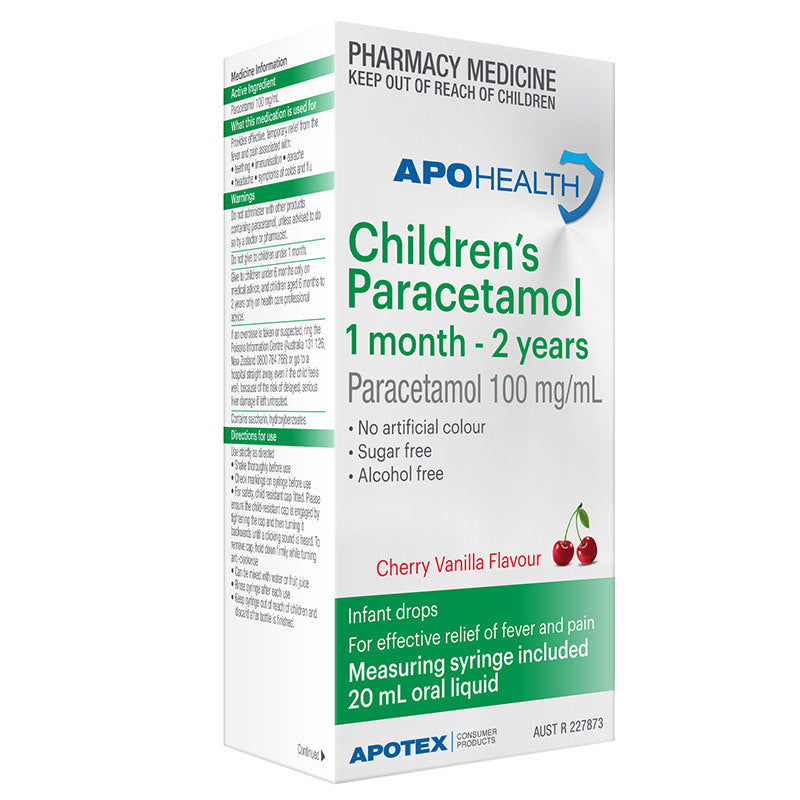 Apohealth Childrens Paracetamol 1 Month - 2 Years 20ml