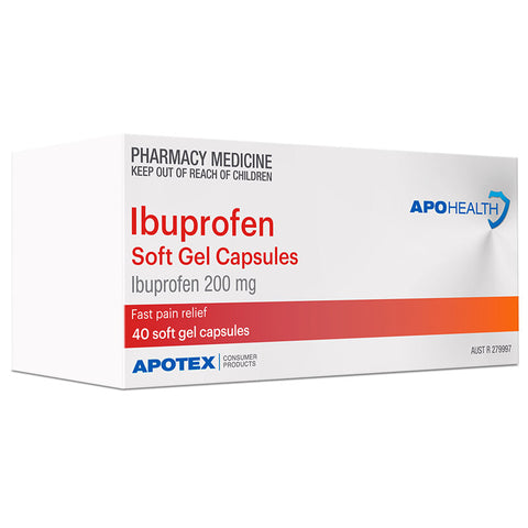 ApoHealth Ibuprofen 200mg Soft Gel Cap 40PK