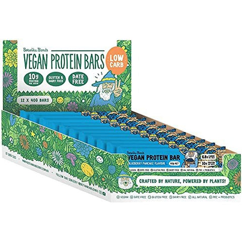 BOTANIKA BLENDS Vegan Protein Bars Blueberry Pancake 40g 12PK