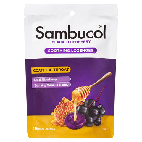 Sambucol Soothing Nose & Throat Menthol & Honey 16 Lozenges