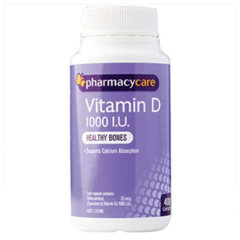 Pharmacy Care Vitamin D 1000 I.U. Capsules 400