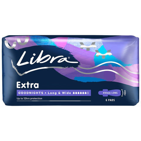 LIBRA Goodnights Extra Long & Wide Pads 6 Pack