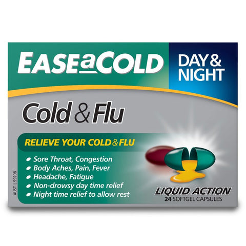 Ease A Cold Cold & Flu Day & Night Liquid 24 Caps