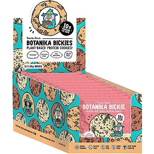 Botanika Blends Botanika Bickie Vegan Protein Cookie- Birthday Cake 60g 12 Pack