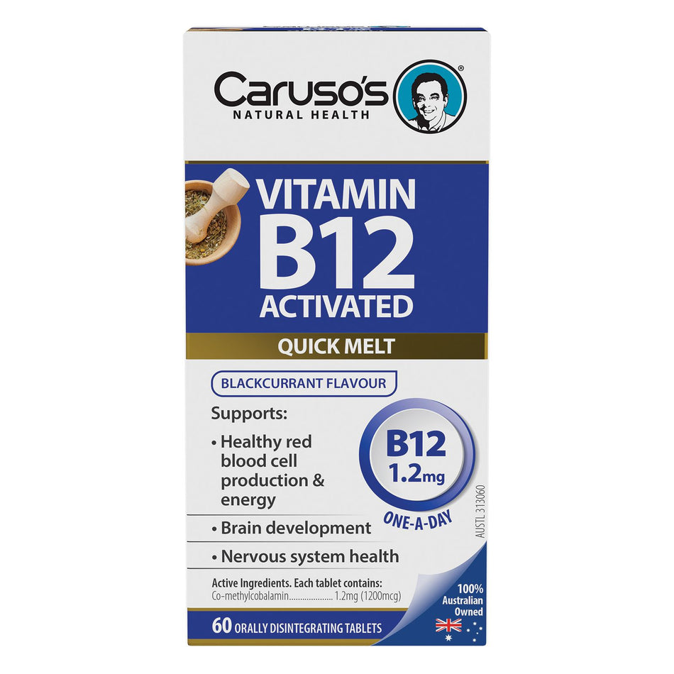 Caruso's Natural Health Vitamin B12 Activated 1200mcg 60 Orally Disintegrating Tablets