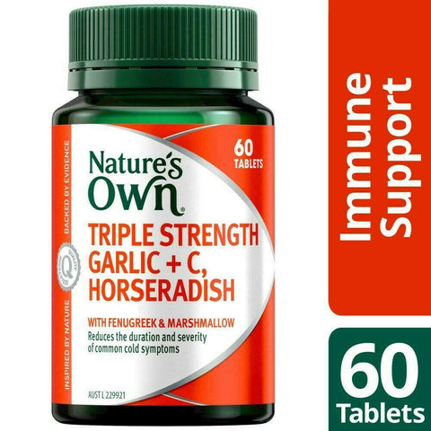 Nature's Own Triple Strength Garlic Plus C Horseradish 60 Tablets