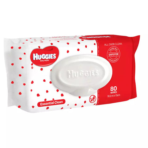 Huggies Essential Clean Baby Wipes 80 Pack