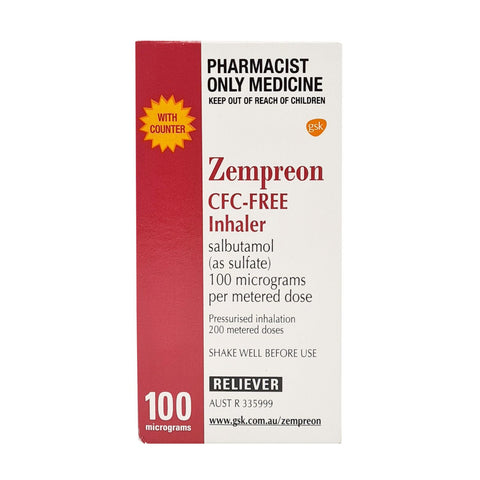 ZEMPREON INHALER 100MCG 200D (S3) (Generic for Ventolin & Asmol ) Only 1 Per Person
