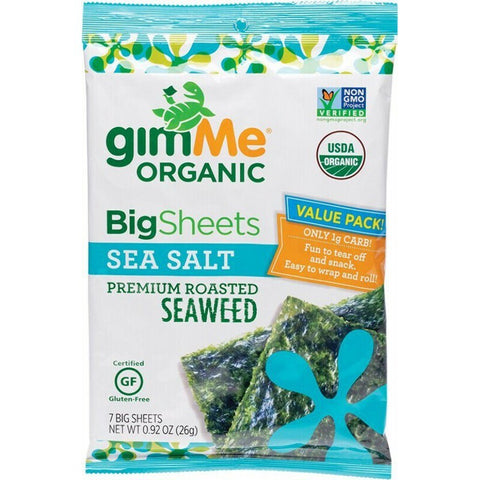 GIMME Roasted Seaweed Big Sheets Sea Salt (7 Sheets) 26g