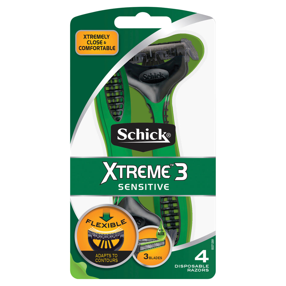 Schick Mens Razor Disposable Xtreme 3 Sensitive 4PK