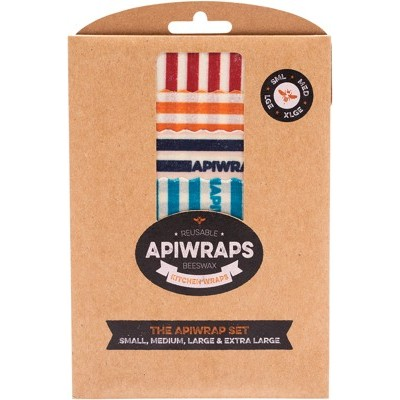 APIWRAPS Reusable Beeswax Wraps - Full Set 1 X Small, Medium, Large & XL 4