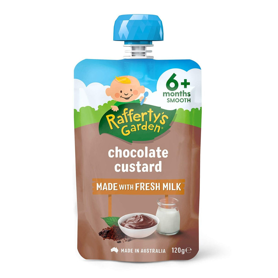 Raffertys Garden 6+ Months Chocolate Custard 120g (Pack of 6)