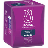 POISE OVERNIGHT PAD 8 PK