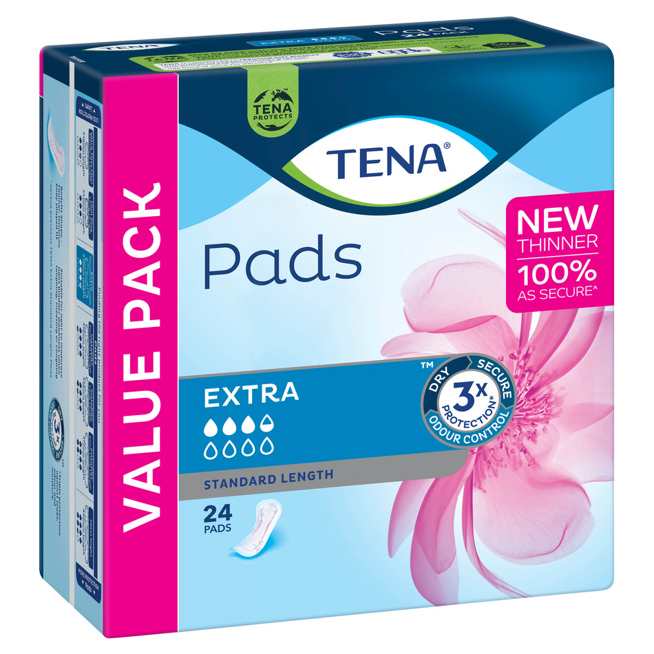 TENA PAD EXTRA STANDARD LENGTH 24PK (Pack of 3)
