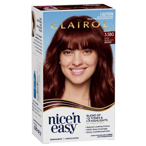 CLAIROL Nice 'N Easy 3.5BG Natural Dark Burgundy Brown Permanent Hair Color