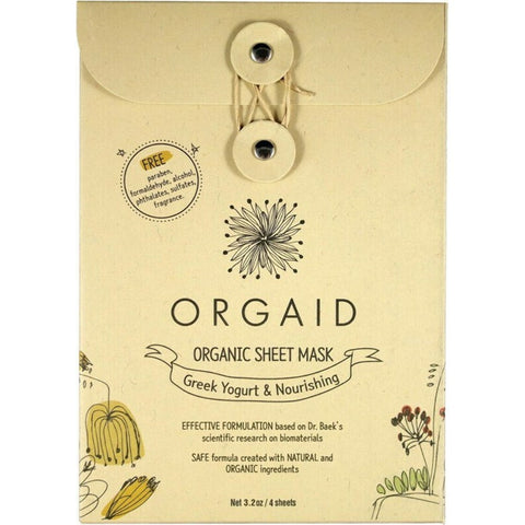 ORGAID Organic Sheet Mask Greek Yogurt & Nourishing 4x24ml