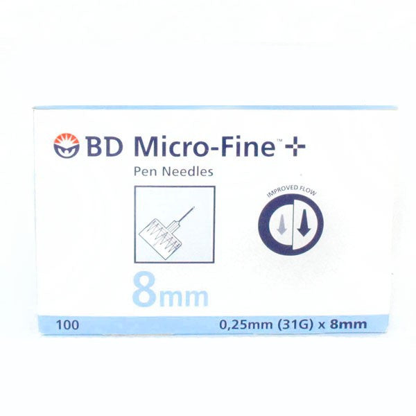 BD Insulin Pen Needle Micro-fine 31 Gauge (0.25mm) X 8mm 100
