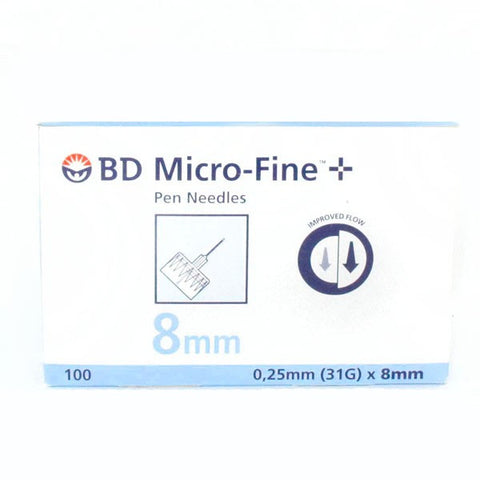 BD Insulin Pen Needle Micro-Fine 31 Gauge (0.25mm) X 8mm 100